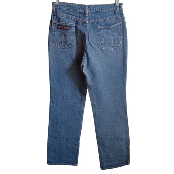 Vintage Mens Bootcut Jeans 31x34 70s BODY LINGO DISCO POCKET INDIGO DENIM USA - Picture 3 of 7